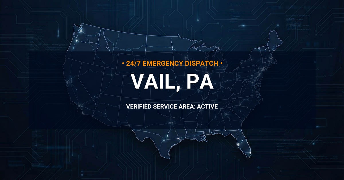 Emergency Plumbing Dispatch Map for Plumbing Services: Vail, PA