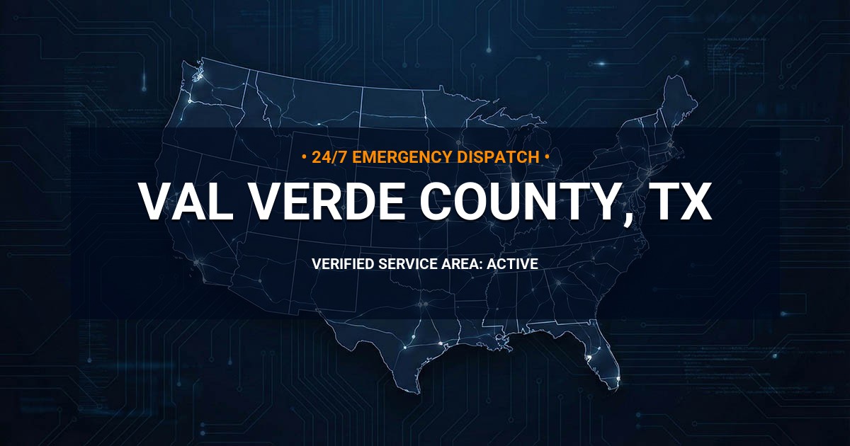 Emergency Plumbing Dispatch Map for Val Verde County Plumbing Logistics