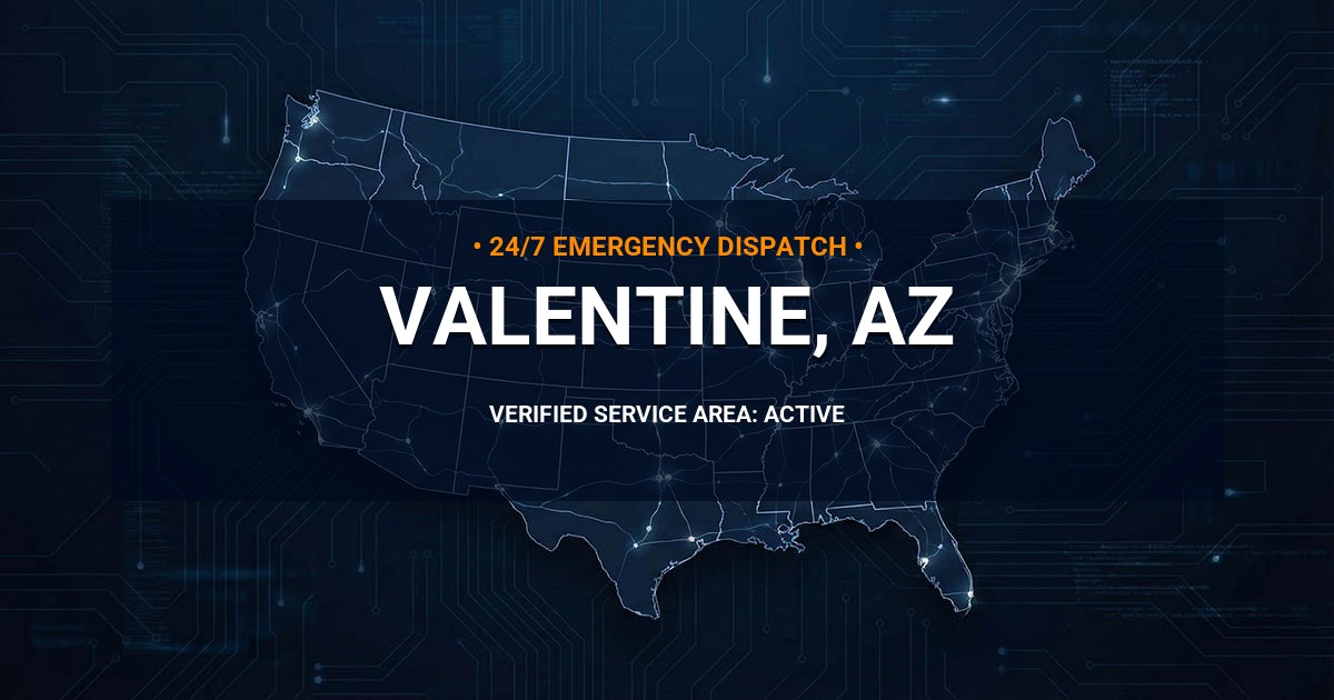 Emergency Plumbing Dispatch Map for Plumbing Services: Valentine, AZ