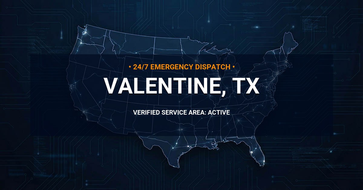 Emergency Plumbing Dispatch Map for Plumbing Services: Valentine, TX