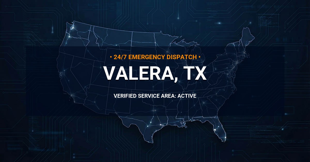 Emergency Plumbing Dispatch Map for Plumbing Services: Valera, TX