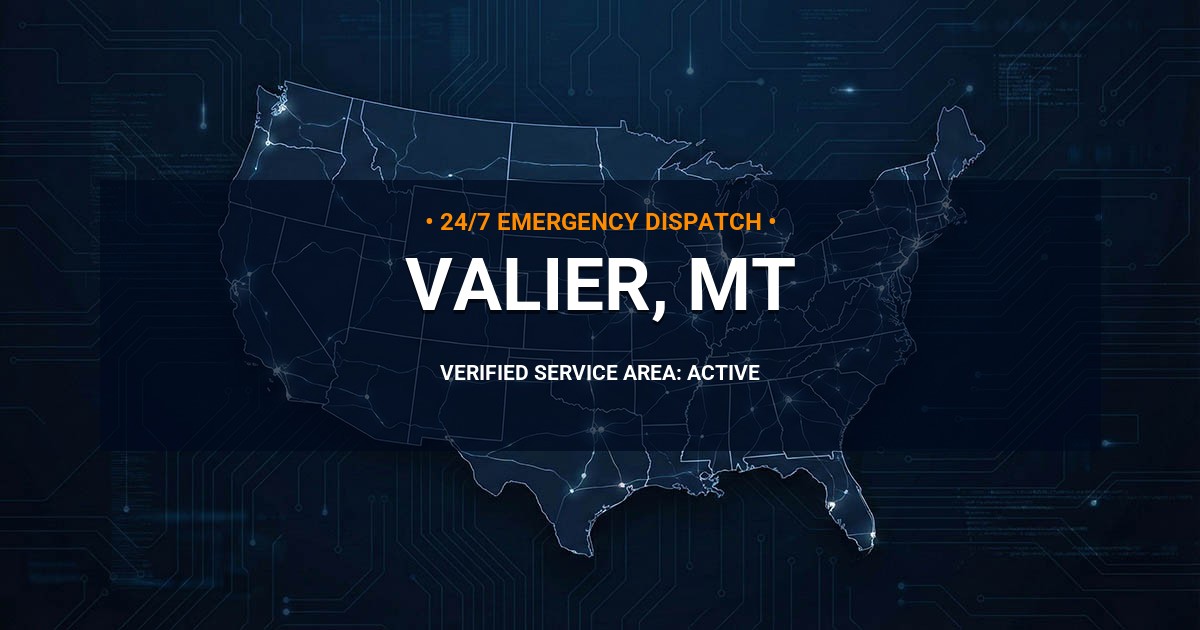 Emergency Plumbing Dispatch Map for Plumbing Services: Valier, MT