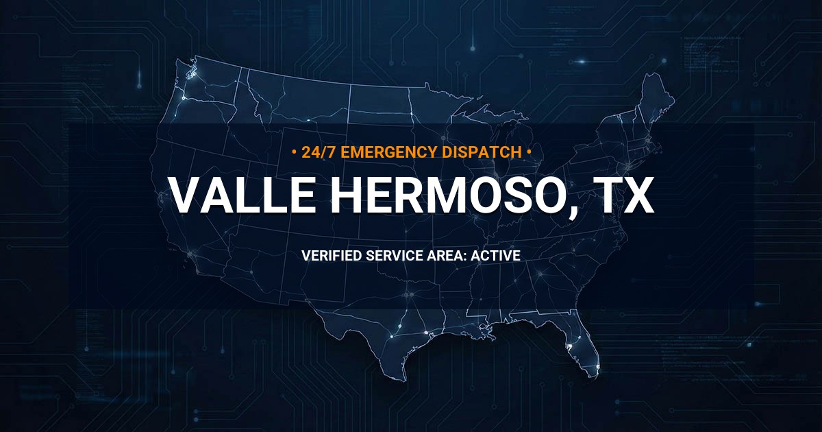 Emergency Plumbing Dispatch Map for Plumbing Services: Valle Hermoso, TX