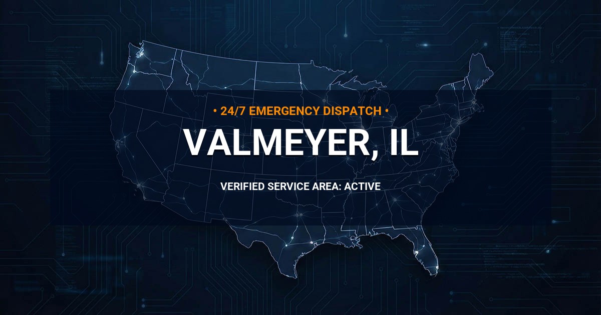 Emergency Plumbing Dispatch Map for Plumbing Services: Valmeyer, IL