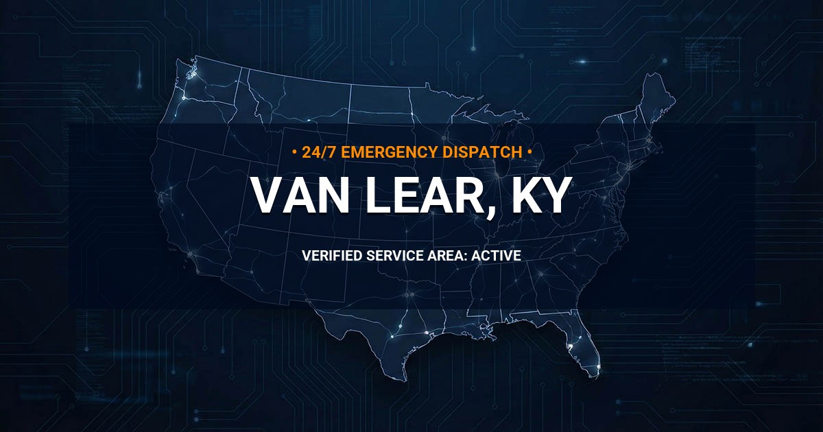 Emergency Plumbing Dispatch Map for Plumbing Services: Van Lear, KY