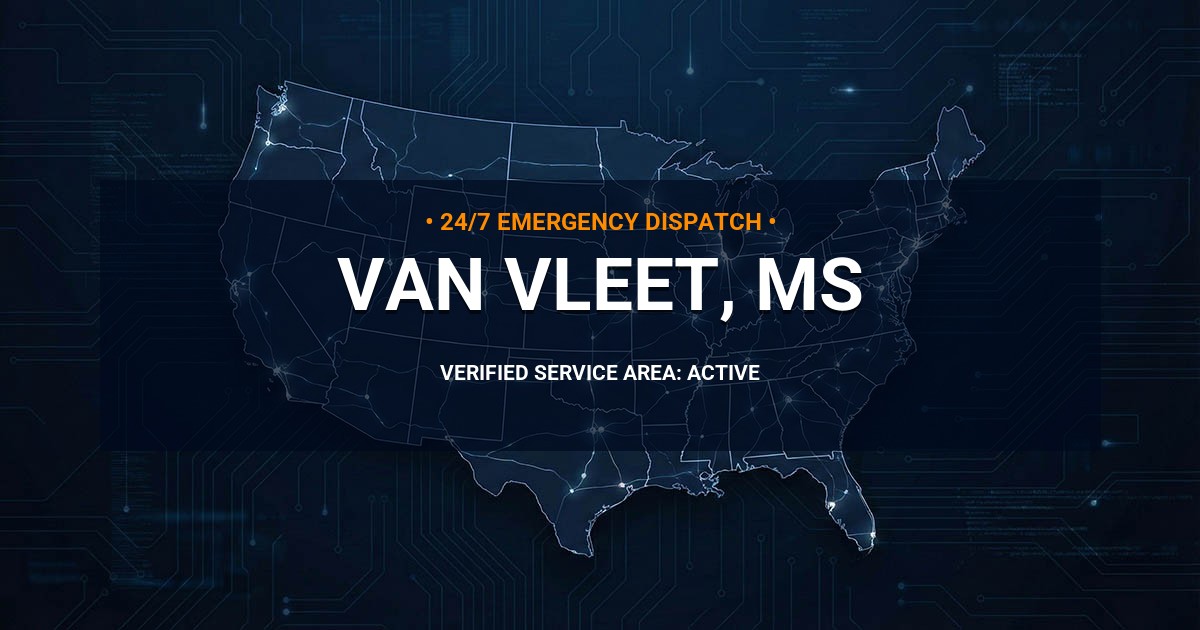 Emergency Plumbing Dispatch Map for Plumbing Services: Van Vleet, MS