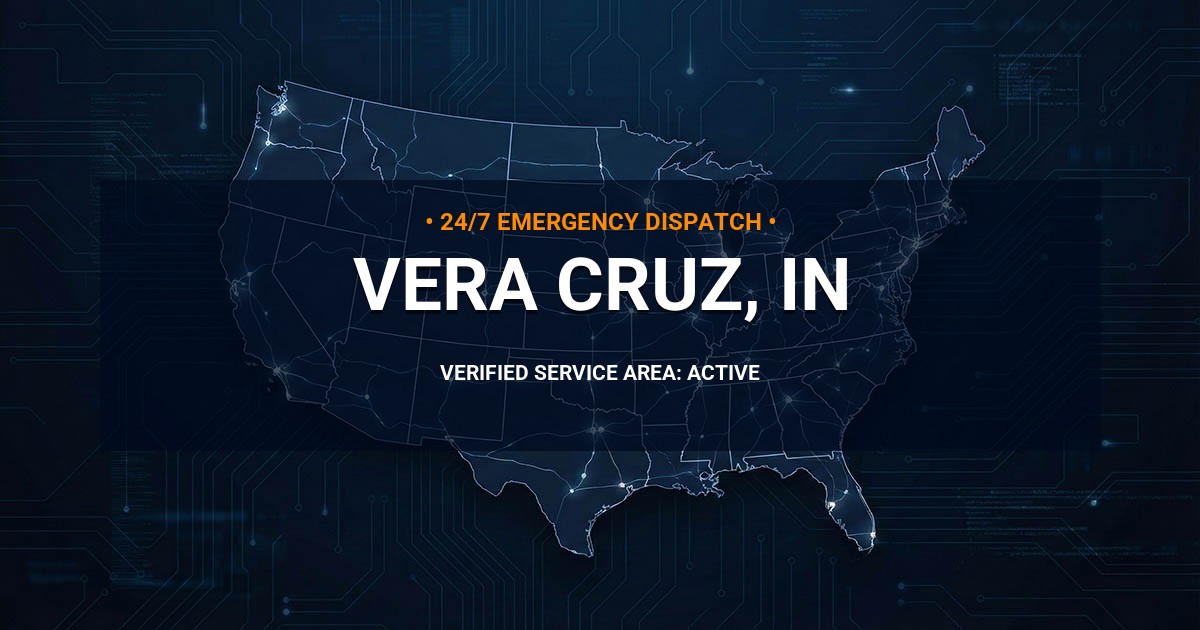 Emergency Plumbing Dispatch Map for Plumbing Services: Vera Cruz, IN