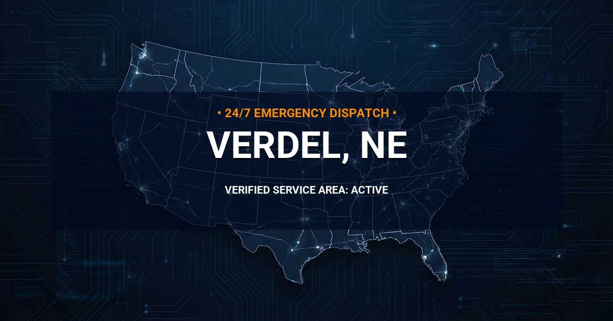 Emergency Plumbing Dispatch Map for Plumbing Services: Verdel, NE