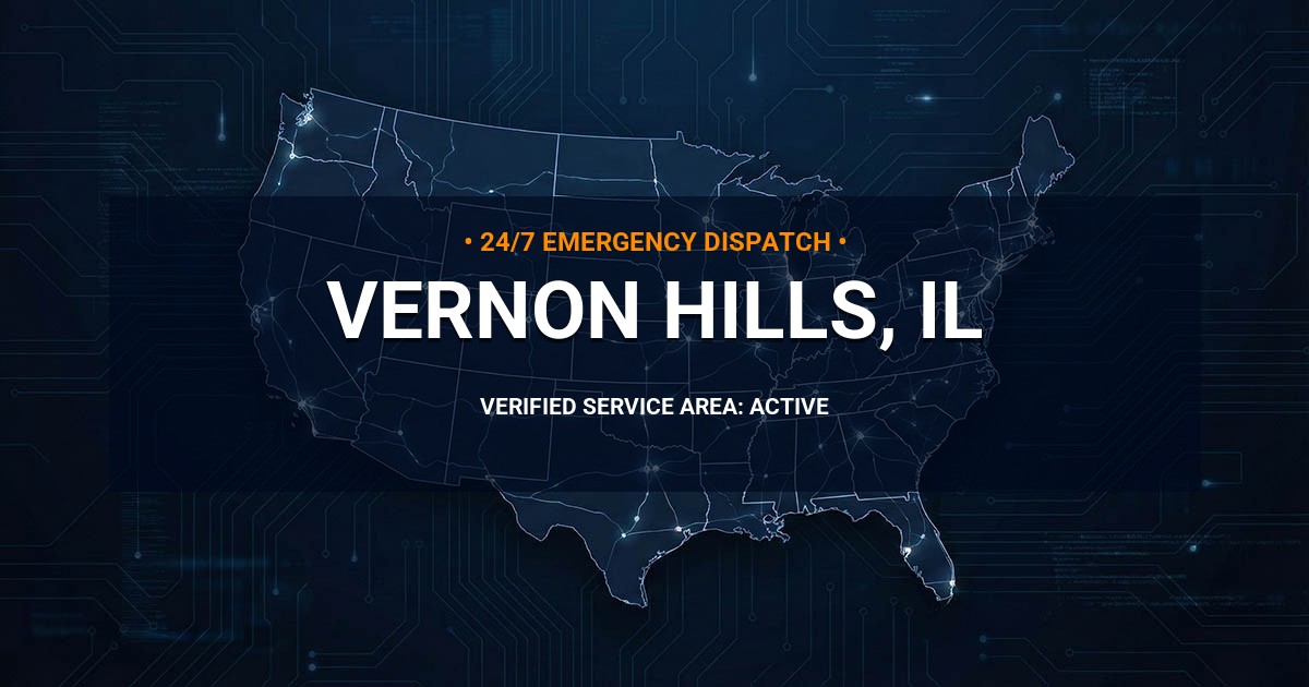 Emergency Plumbing Dispatch Map for Plumbing Services: Vernon Hills, IL