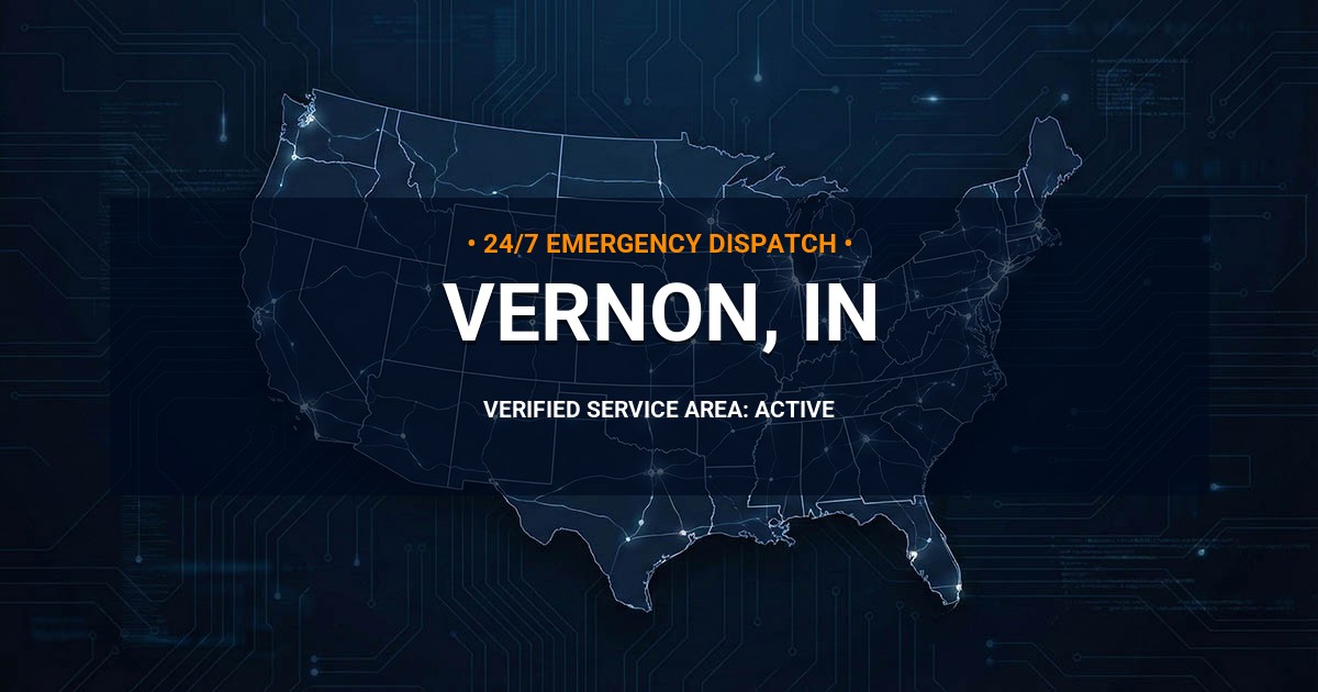 Emergency Plumbing Dispatch Map for Plumbing Services: Vernon, IN
