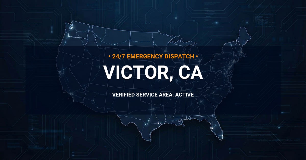 Emergency Plumbing Dispatch Map for Plumbing Services: Victor, CA