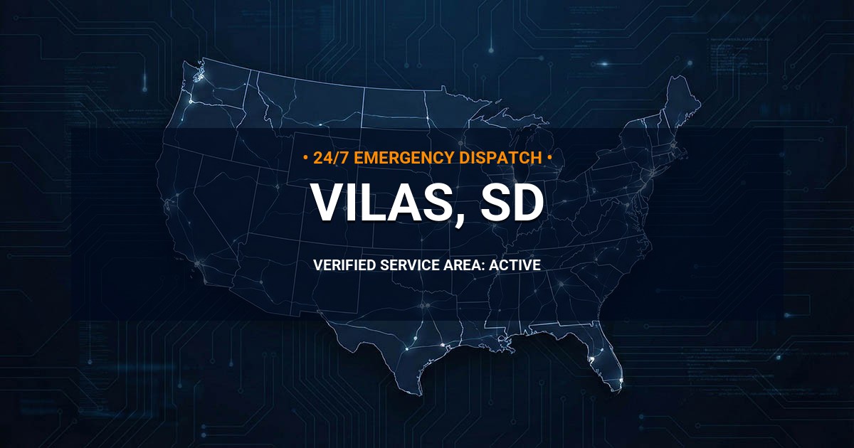 Emergency Plumbing Dispatch Map for Plumbing Services: Vilas, SD