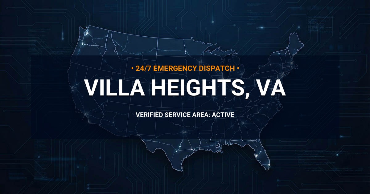 Emergency Plumbing Dispatch Map for Plumbing Services: Villa Heights, VA