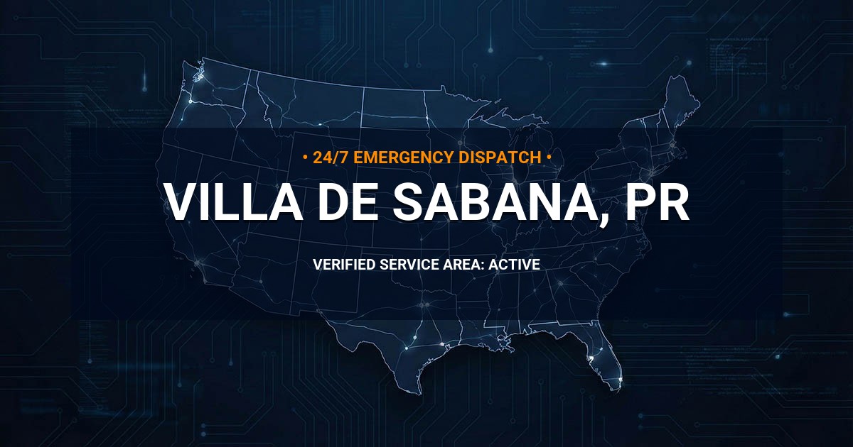Emergency Plumbing Dispatch Map for Plumbing Services: Villa de Sabana, PR