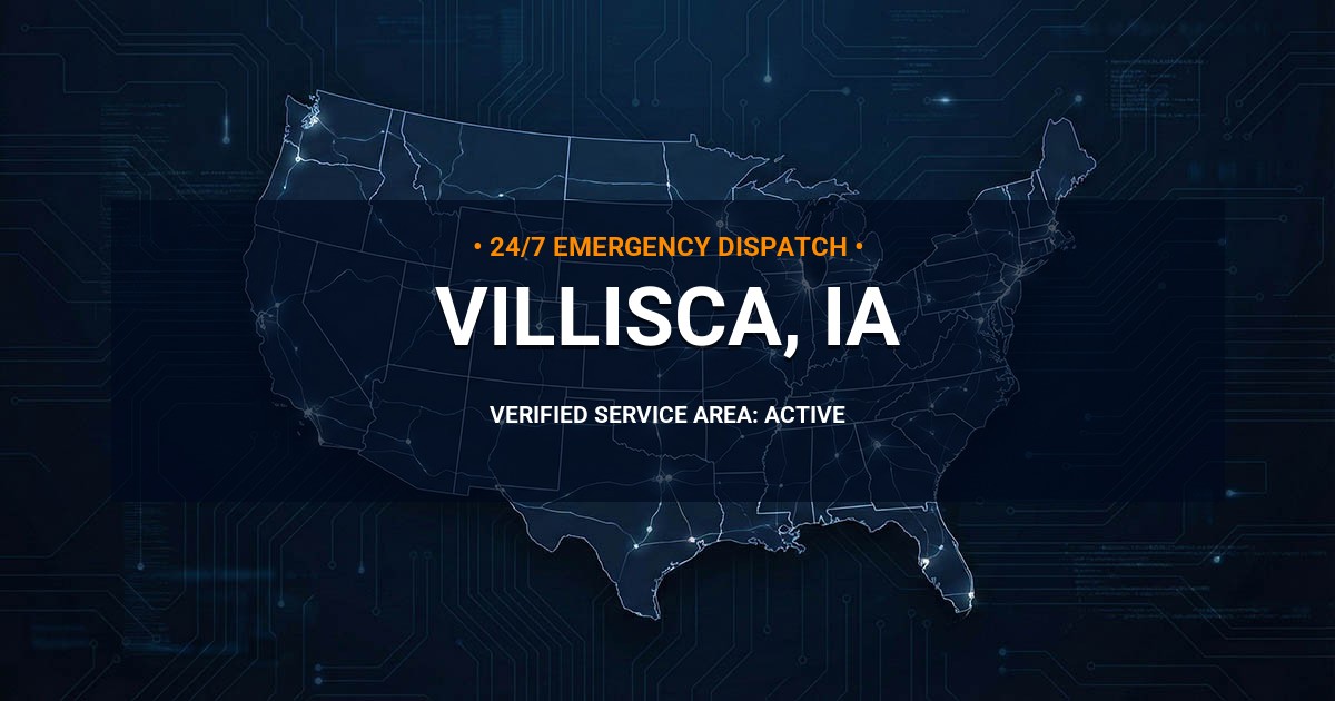 Emergency Plumbing Dispatch Map for Plumbing Services: Villisca, IA