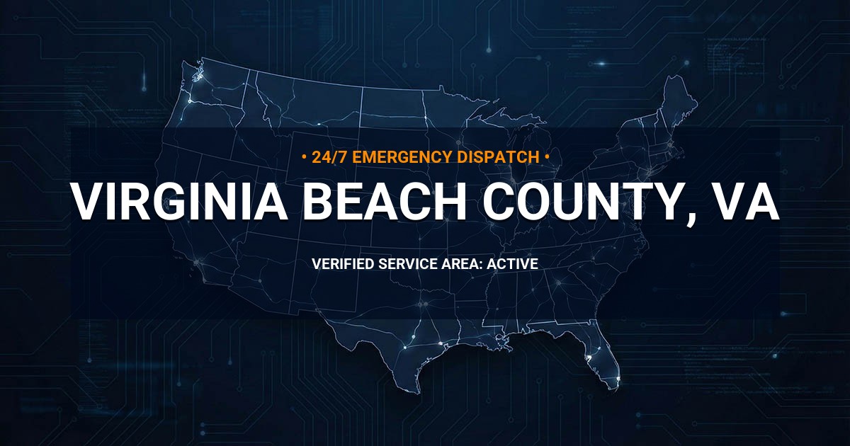 Emergency Plumbing Dispatch Map for Virginia Beach County Plumbing Logistics