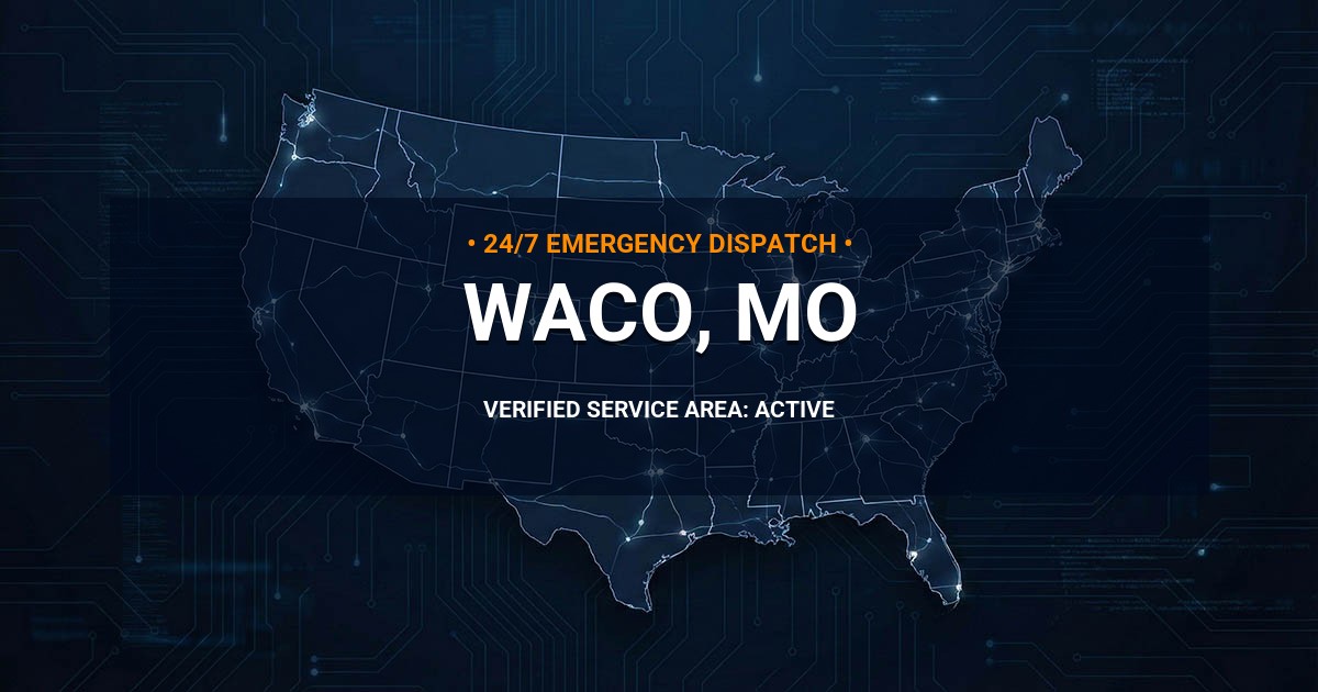Emergency Plumbing Dispatch Map for Plumbing Services: Waco, MO