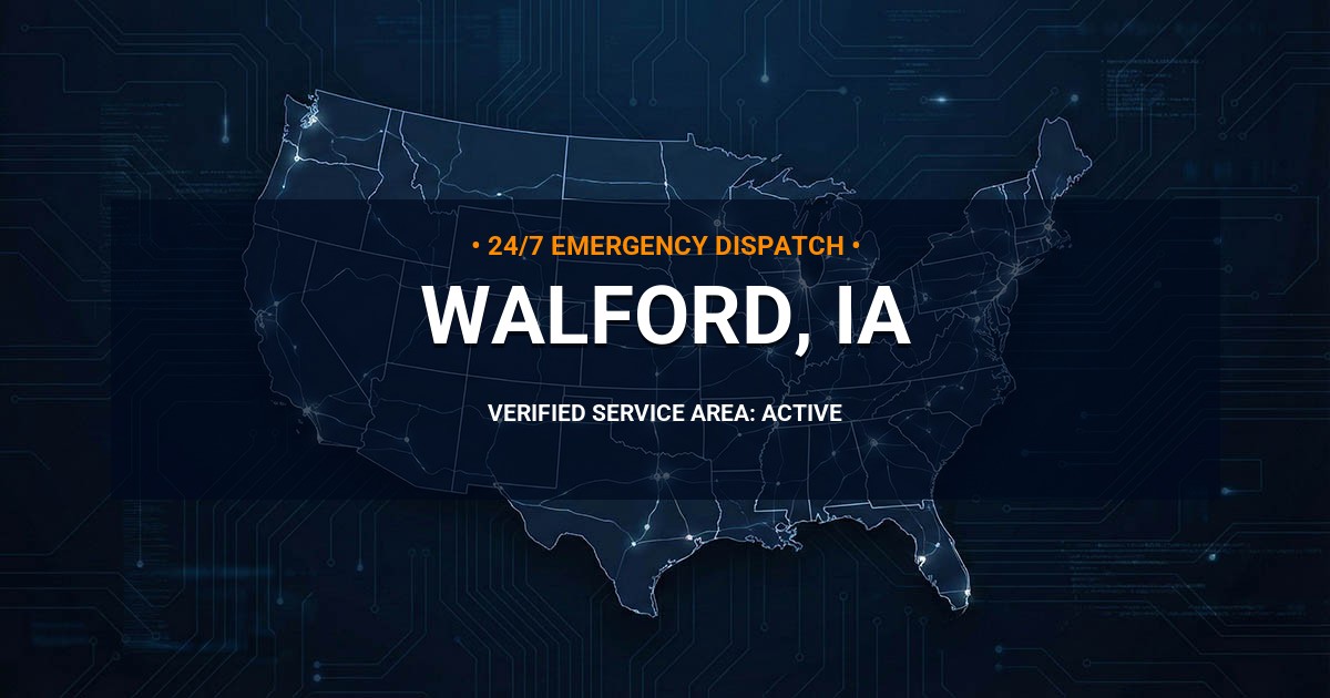 Emergency Plumbing Dispatch Map for Plumbing Services: Walford, IA
