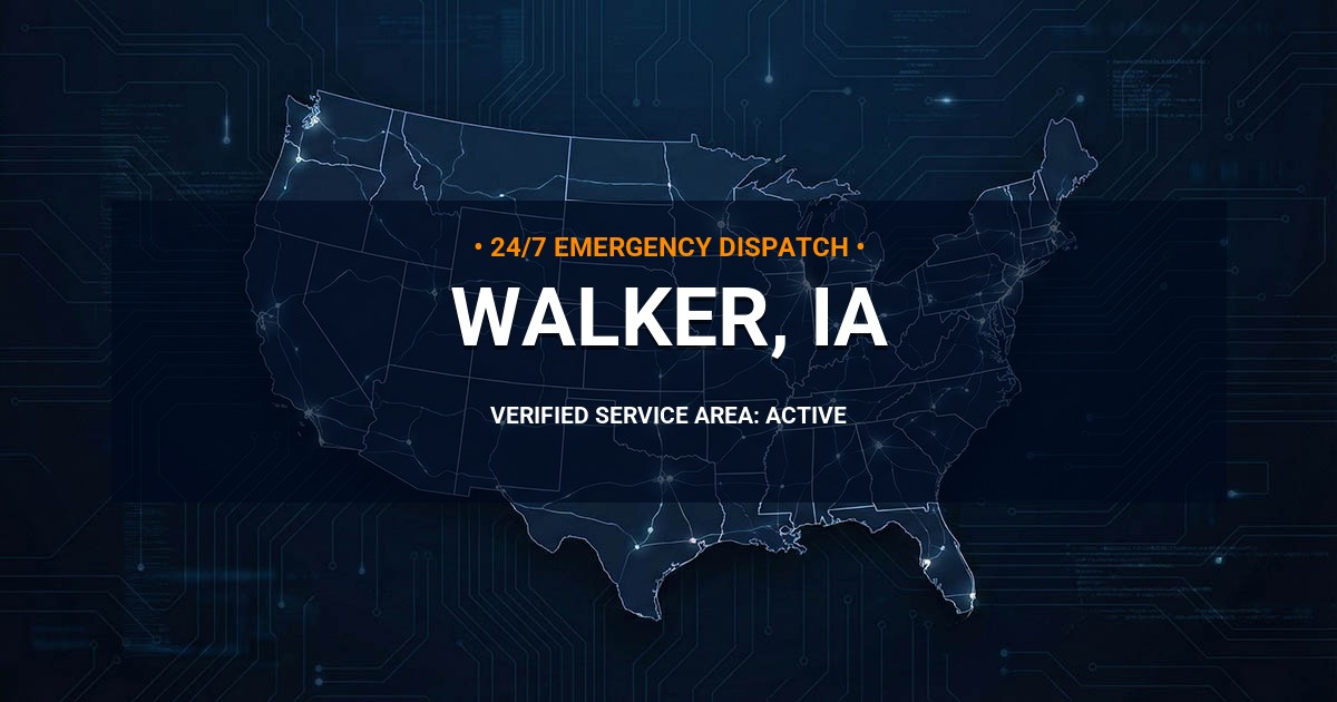 Emergency Plumbing Dispatch Map for Plumbing Services: Walker, IA