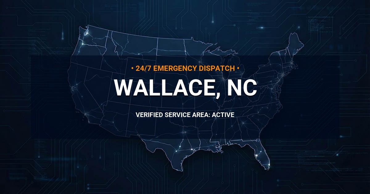 Emergency Plumbing Dispatch Map for Plumbing Services: Wallace, NC
