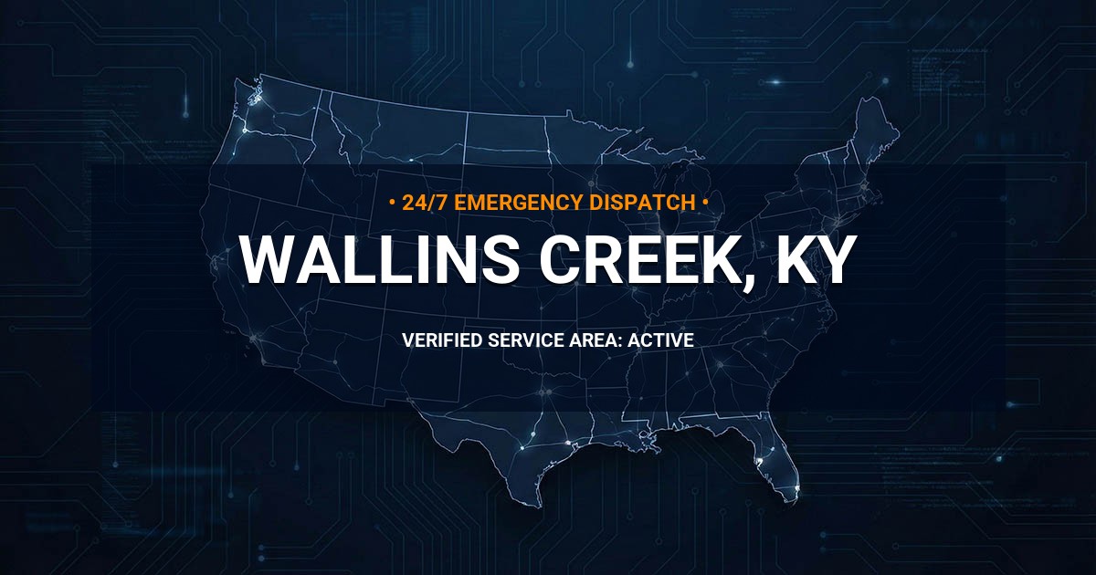 Emergency Plumbing Dispatch Map for Plumbing Services: Wallins Creek, KY