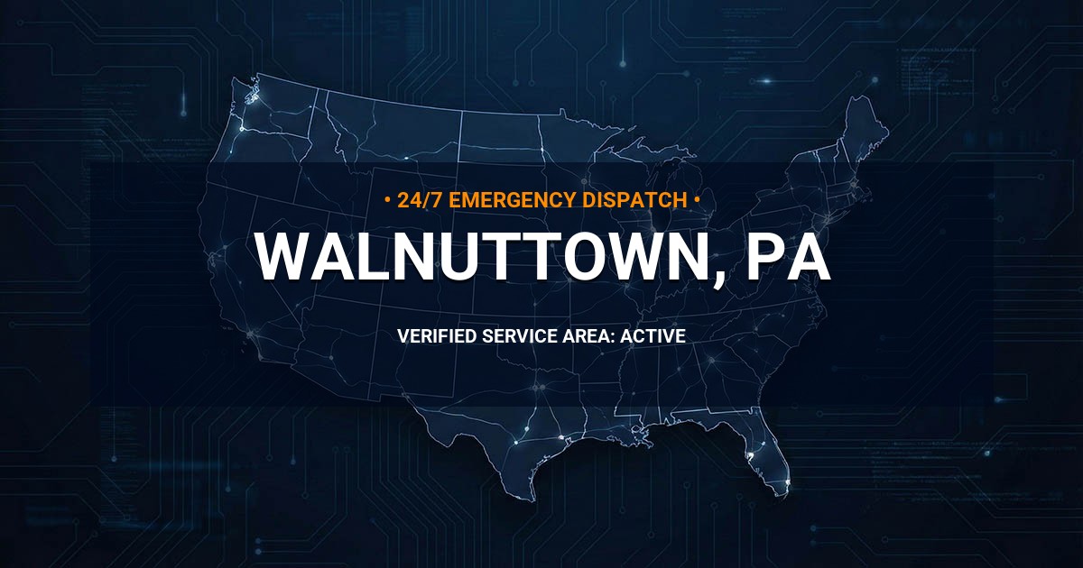 Emergency Plumbing Dispatch Map for Plumbing Services: Walnuttown, PA