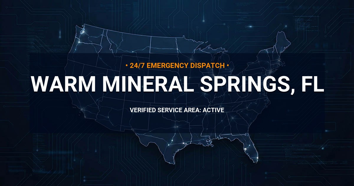 Emergency Plumbing Dispatch Map for Plumbing Services: Warm Mineral Springs, FL