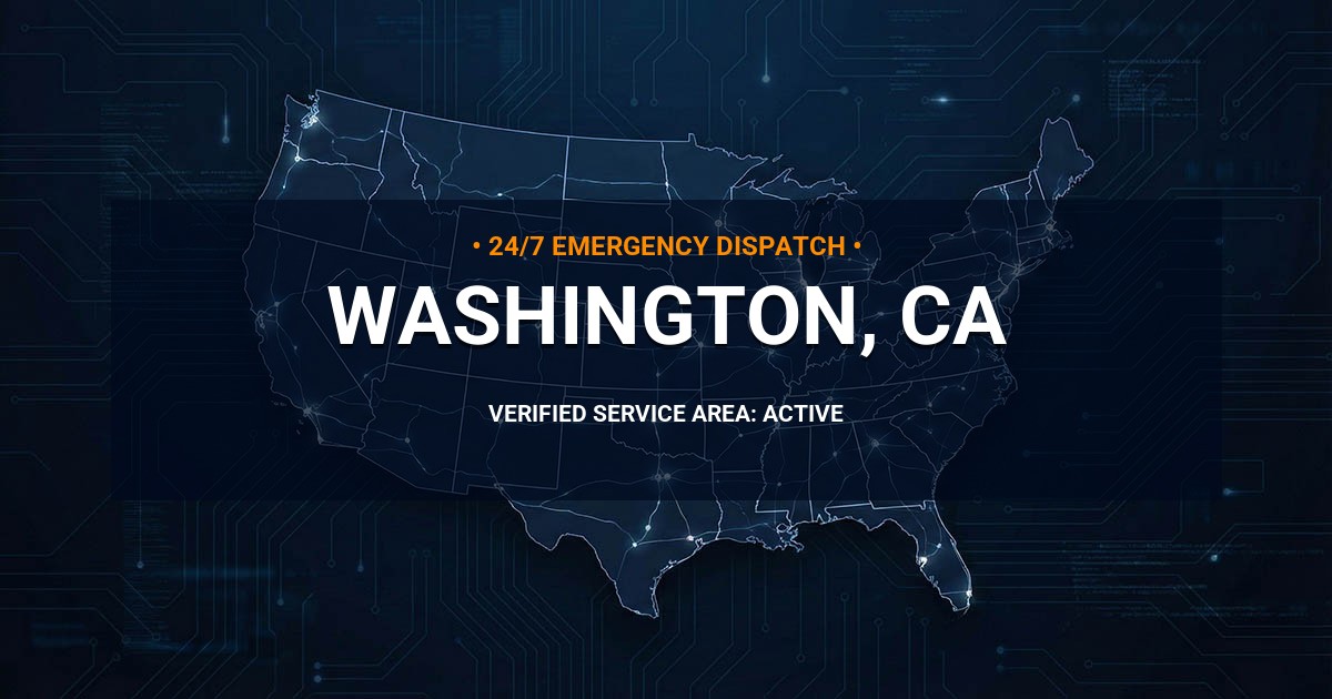 Emergency Plumbing Dispatch Map for Plumbing Services: Washington, CA