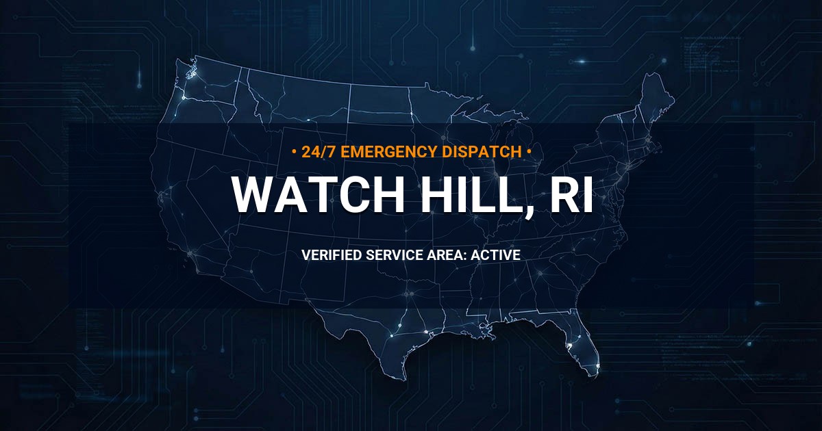 Emergency Plumbing Dispatch Map for Plumbing Services: Watch Hill, RI