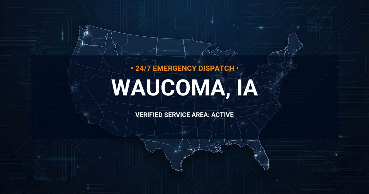 Emergency Plumbing Dispatch Map for Plumbing Services: Waucoma, IA