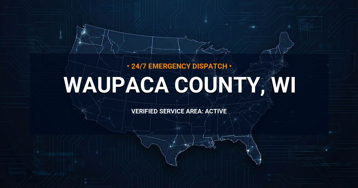 Emergency Plumbing Dispatch Map for Waupaca County Plumbing Logistics