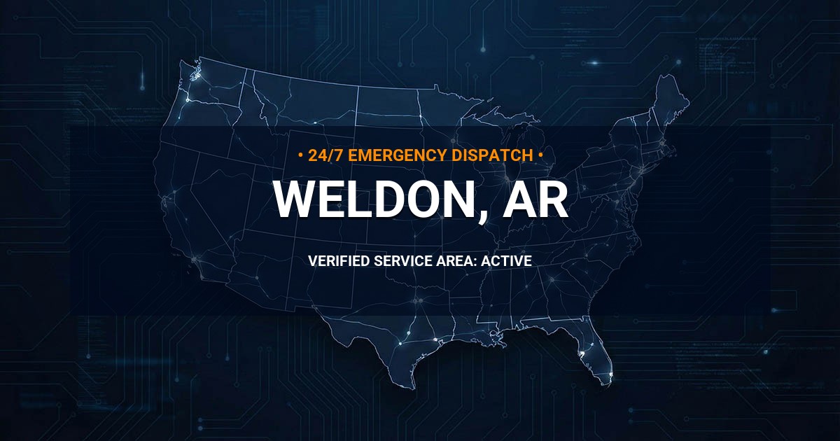 Emergency Plumbing Dispatch Map for Plumbing Services: Weldon, AR