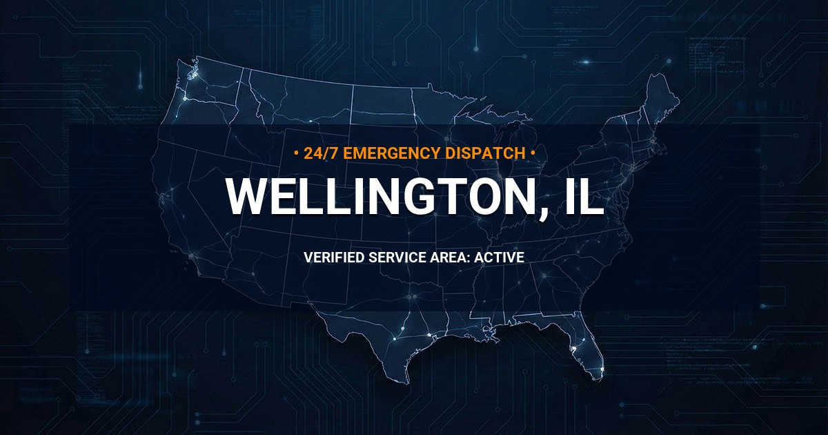 Emergency Plumbing Dispatch Map for Plumbing Services: Wellington, IL