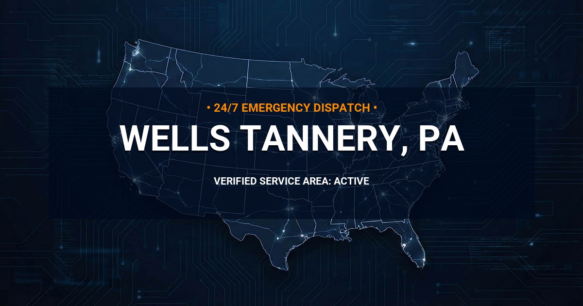 Emergency Plumbing Dispatch Map for Plumbing Services: Wells Tannery, PA