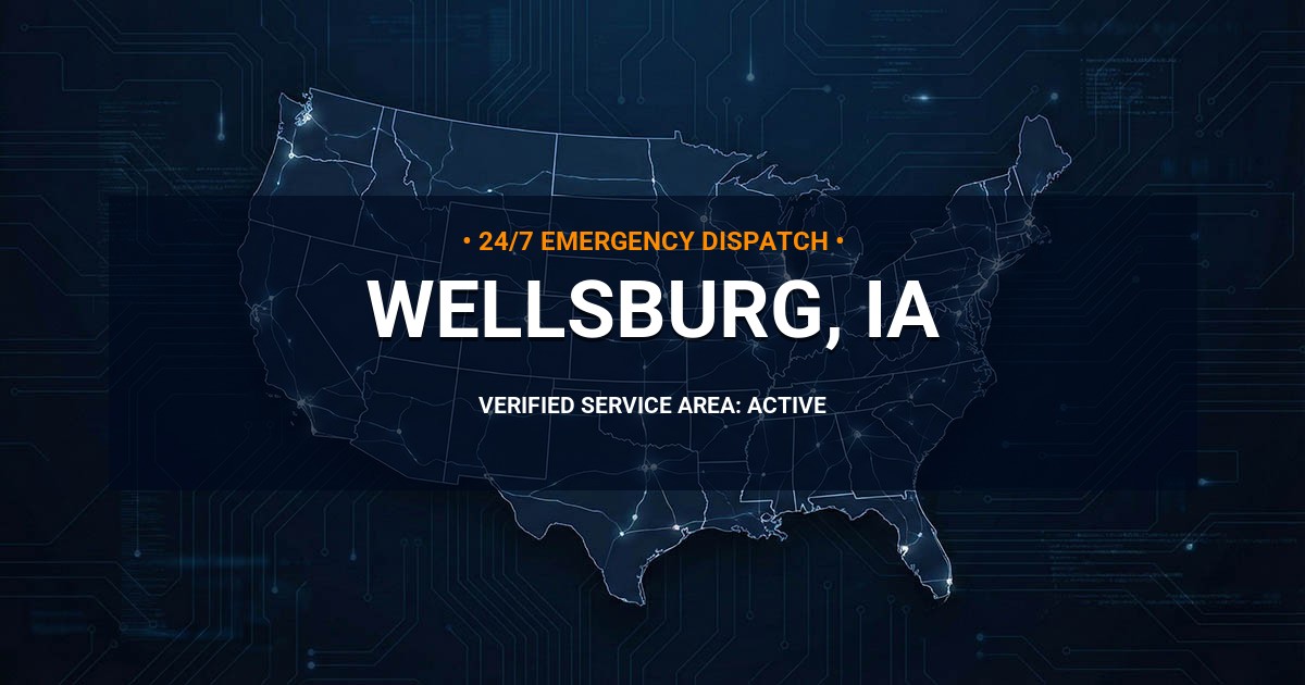 Emergency Plumbing Dispatch Map for Plumbing Services: Wellsburg, IA