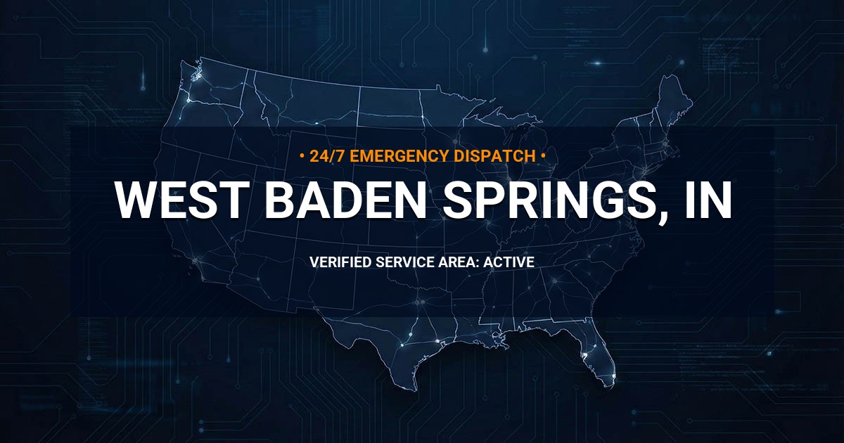 Emergency Plumbing Dispatch Map for Plumbing Services: West Baden Springs, IN