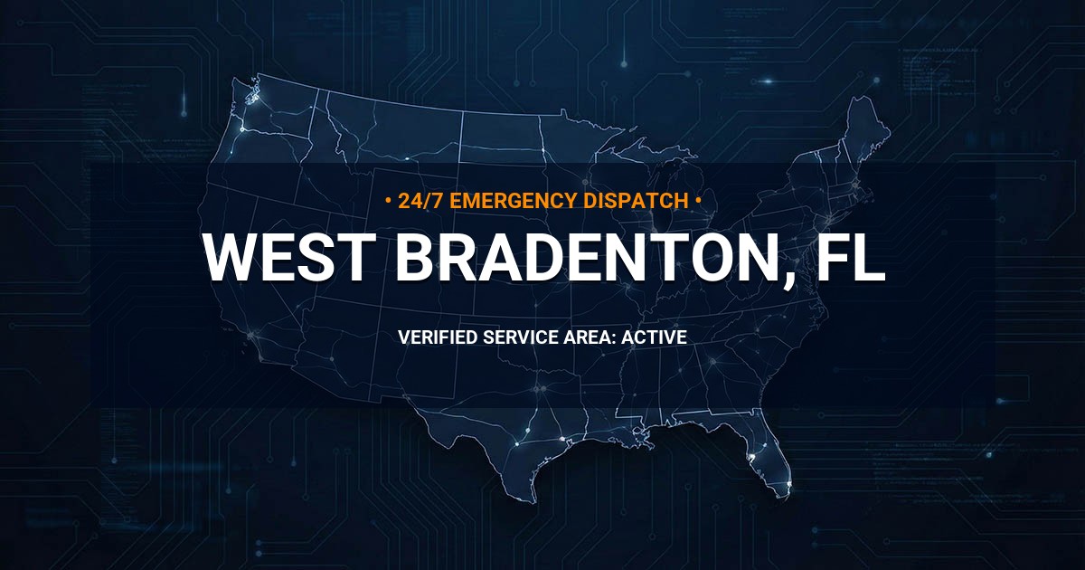 Emergency Plumbing Dispatch Map for Plumbing Services: West Bradenton, FL