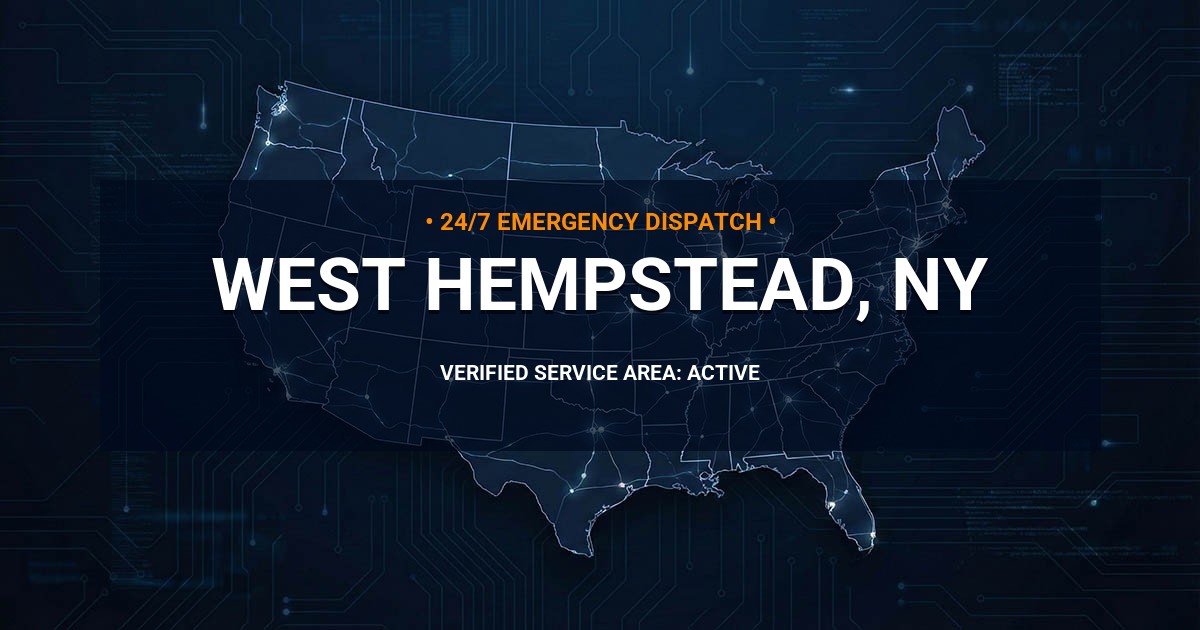 Emergency Plumbing Dispatch Map for Plumbing Services: West Hempstead, NY