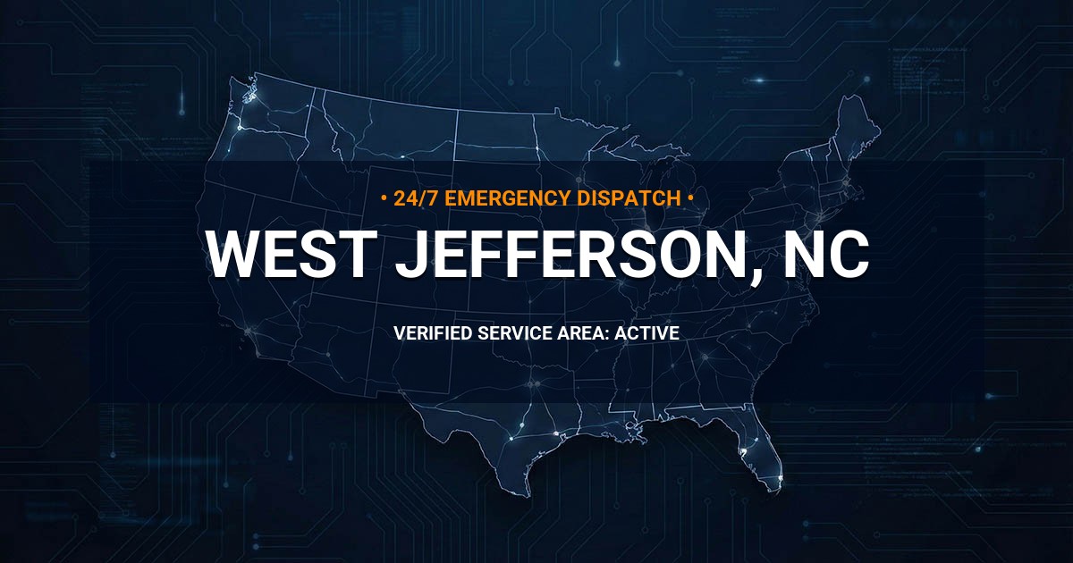 Emergency Plumbing Dispatch Map for Plumbing Services: West Jefferson, NC