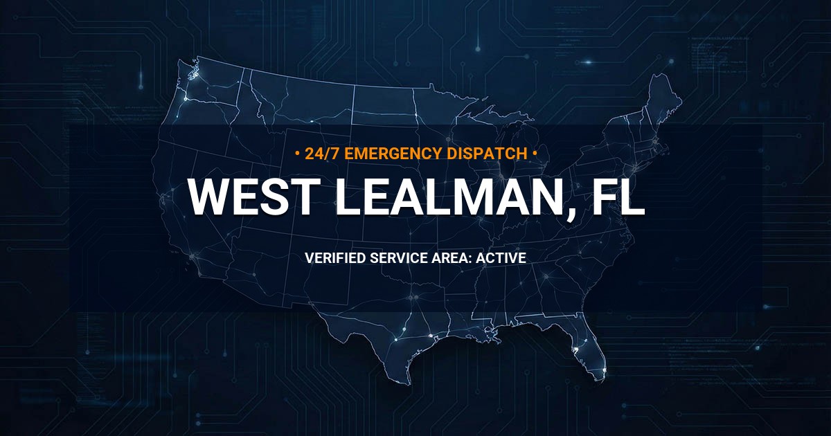 Emergency Plumbing Dispatch Map for Plumbing Services: West Lealman, FL