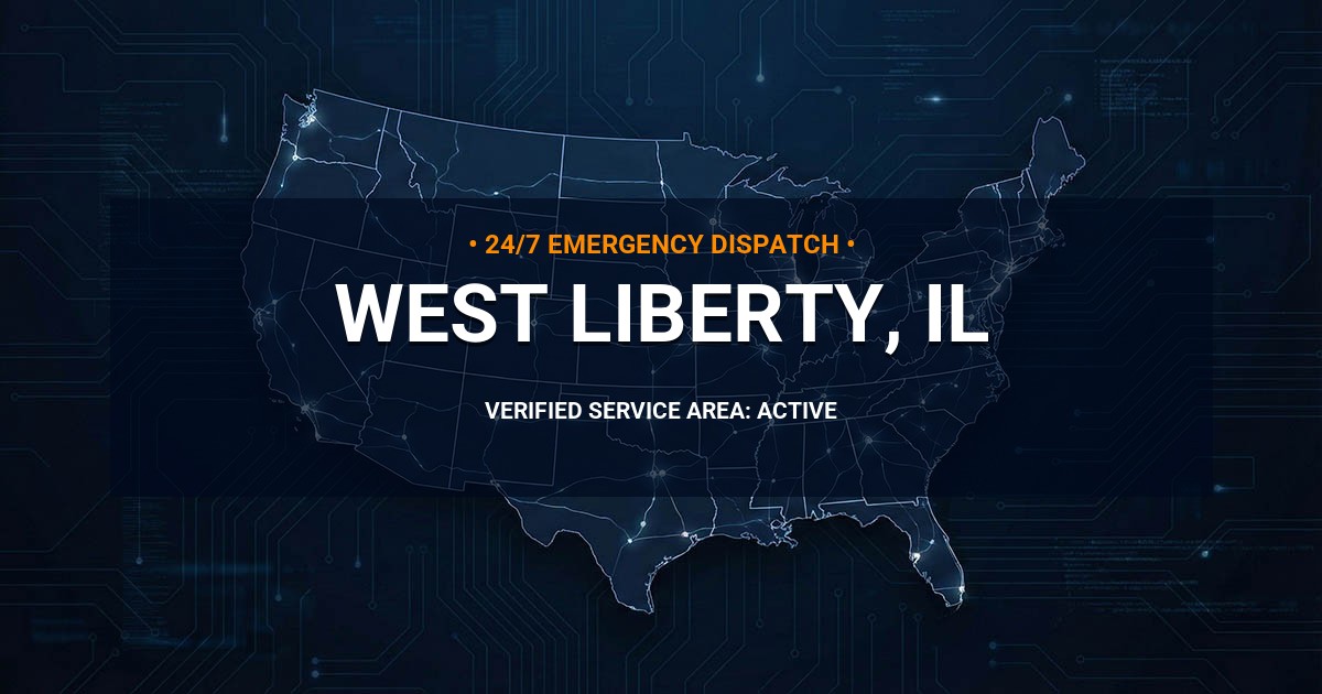 Emergency Plumbing Dispatch Map for Plumbing Services: West Liberty, IL