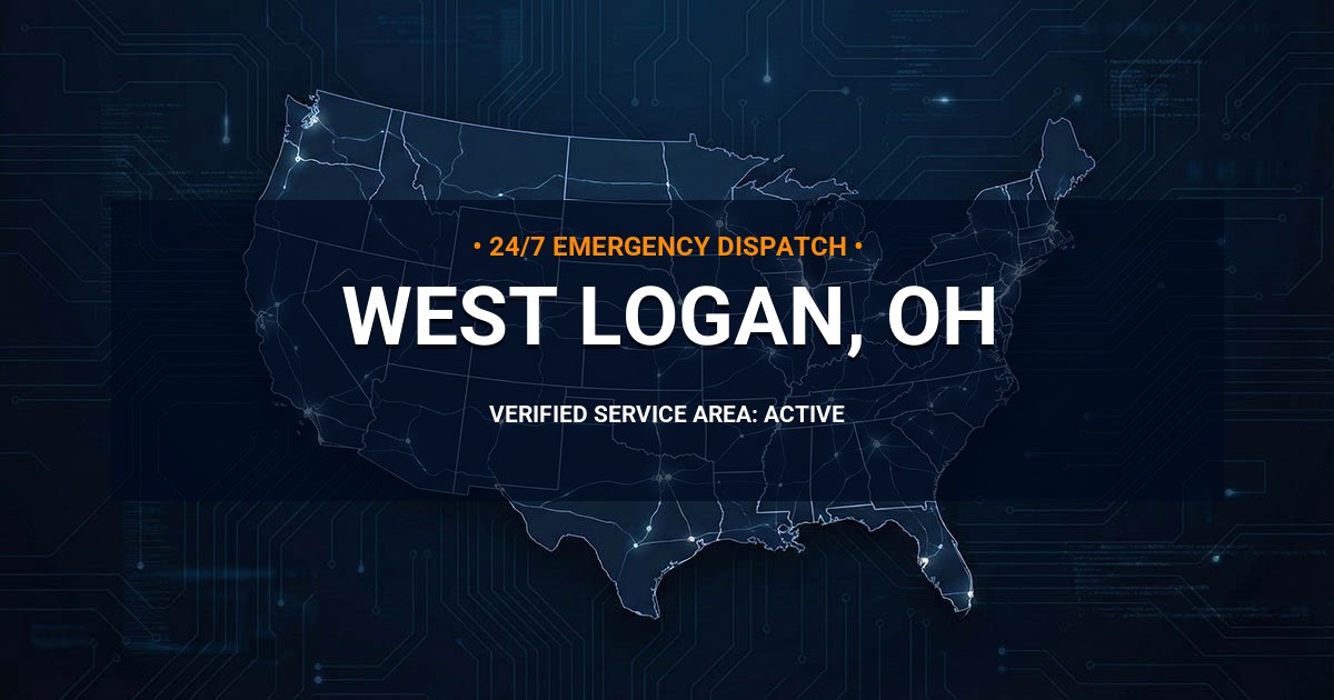 Emergency Plumbing Dispatch Map for Plumbing Services: West Logan, OH