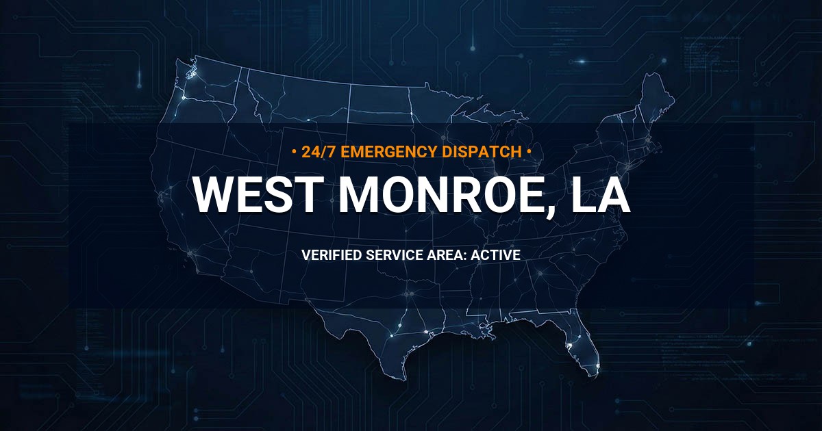 Emergency Plumbing Dispatch Map for Plumbing Services: West Monroe, LA