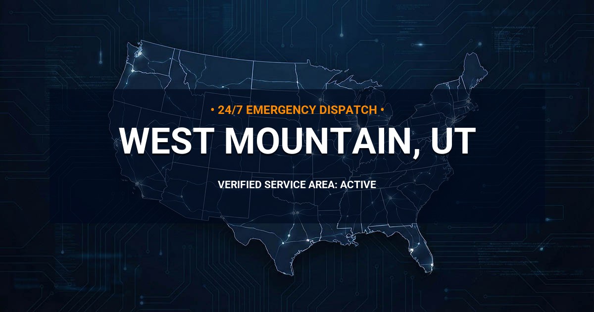 Emergency Plumbing Dispatch Map for Plumbing Services: West Mountain, UT