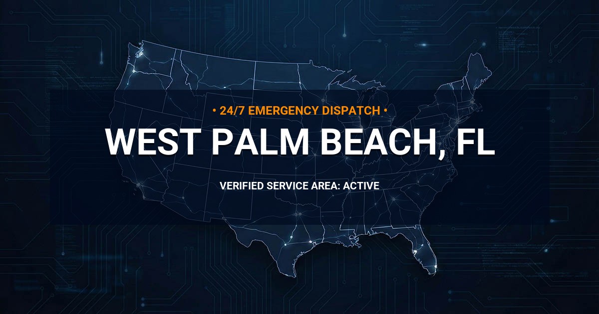 Emergency Plumbing Dispatch Map for Plumbing Services: West Palm Beach, FL