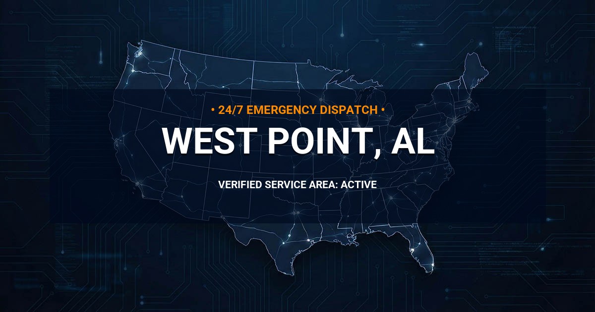 Emergency Plumbing Dispatch Map for Plumbing Services: West Point, AL