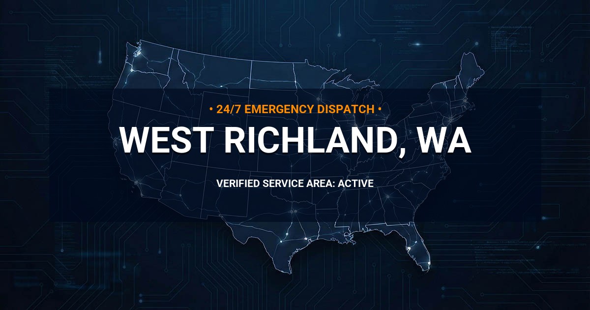 Emergency Plumbing Dispatch Map for Plumbing Services: West Richland, WA