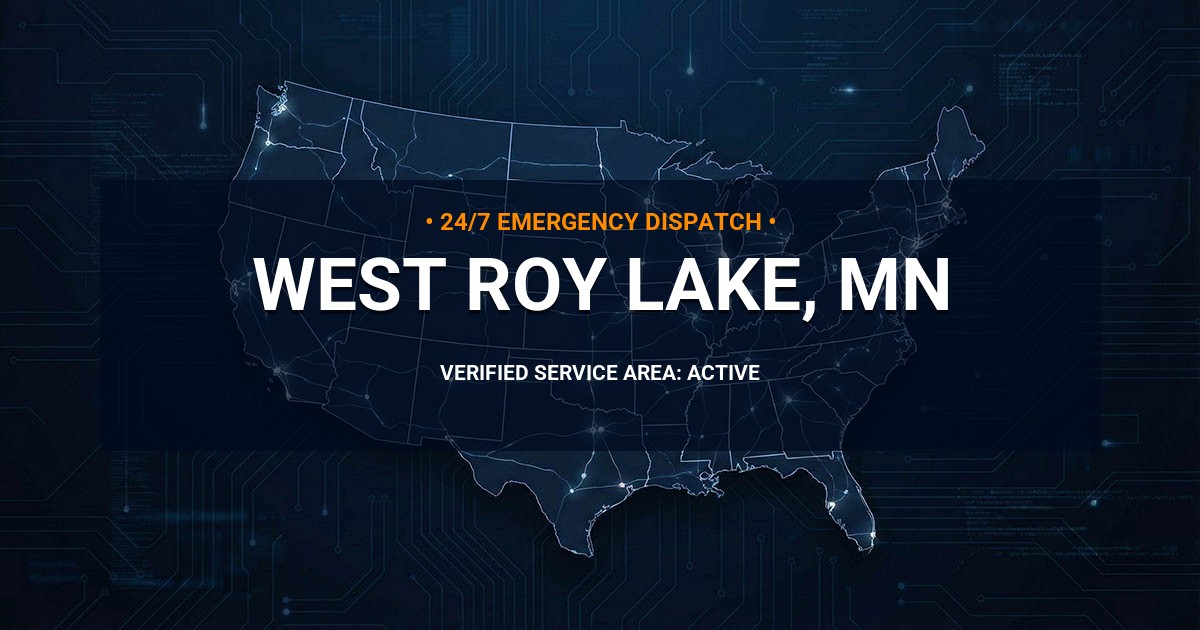 Emergency Plumbing Dispatch Map for Plumbing Services: West Roy Lake, MN