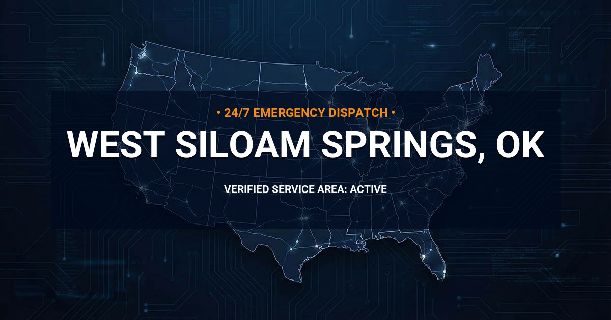 Emergency Plumbing Dispatch Map for Plumbing Services: West Siloam Springs, OK