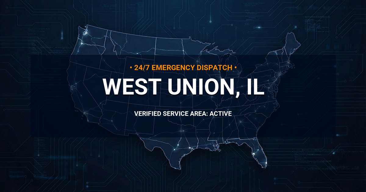 Emergency Plumbing Dispatch Map for Plumbing Services: West Union, IL